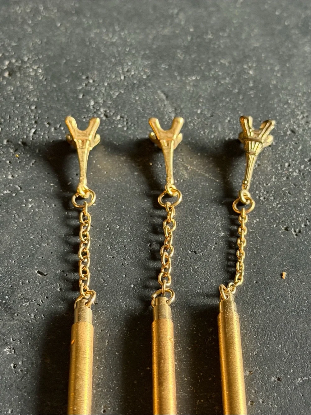 Gold Tone Metal Pen with Eiffel Tower Charm - Home Office Accessory